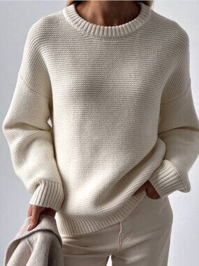 Commense Cotton Blends Mechanism Knitting Sweater - L